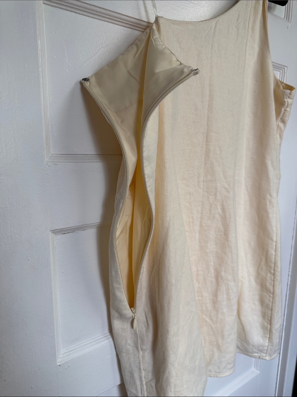 Hollister Linen Blend One-Shoulder Twist Ivory Mini Dress Size XL Petite - Picture 10 of 10